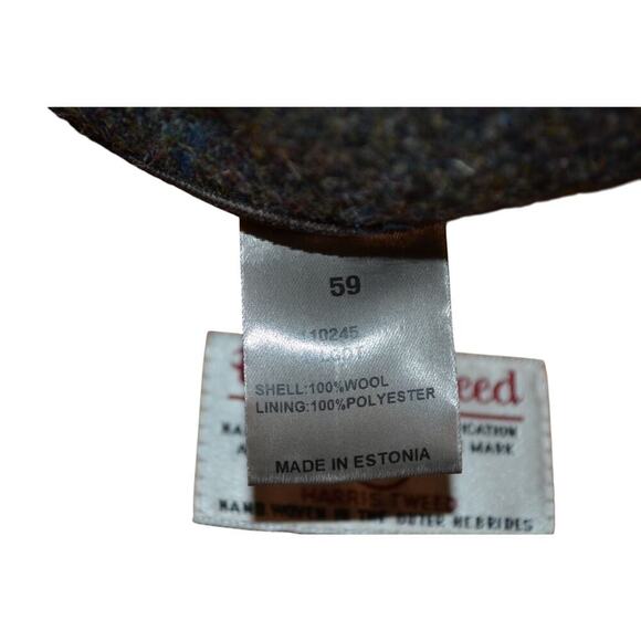 Allen Edmonds Harris Tweed Wool Newsboy Cap Gray Men's Size 59 - Picture 3 of 5